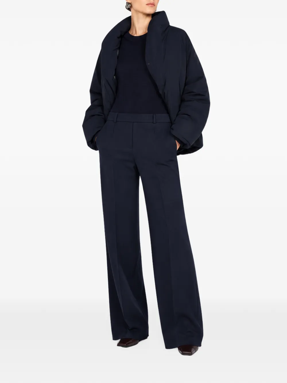 Liviana Conti shawl-collar padded jacket Blauw