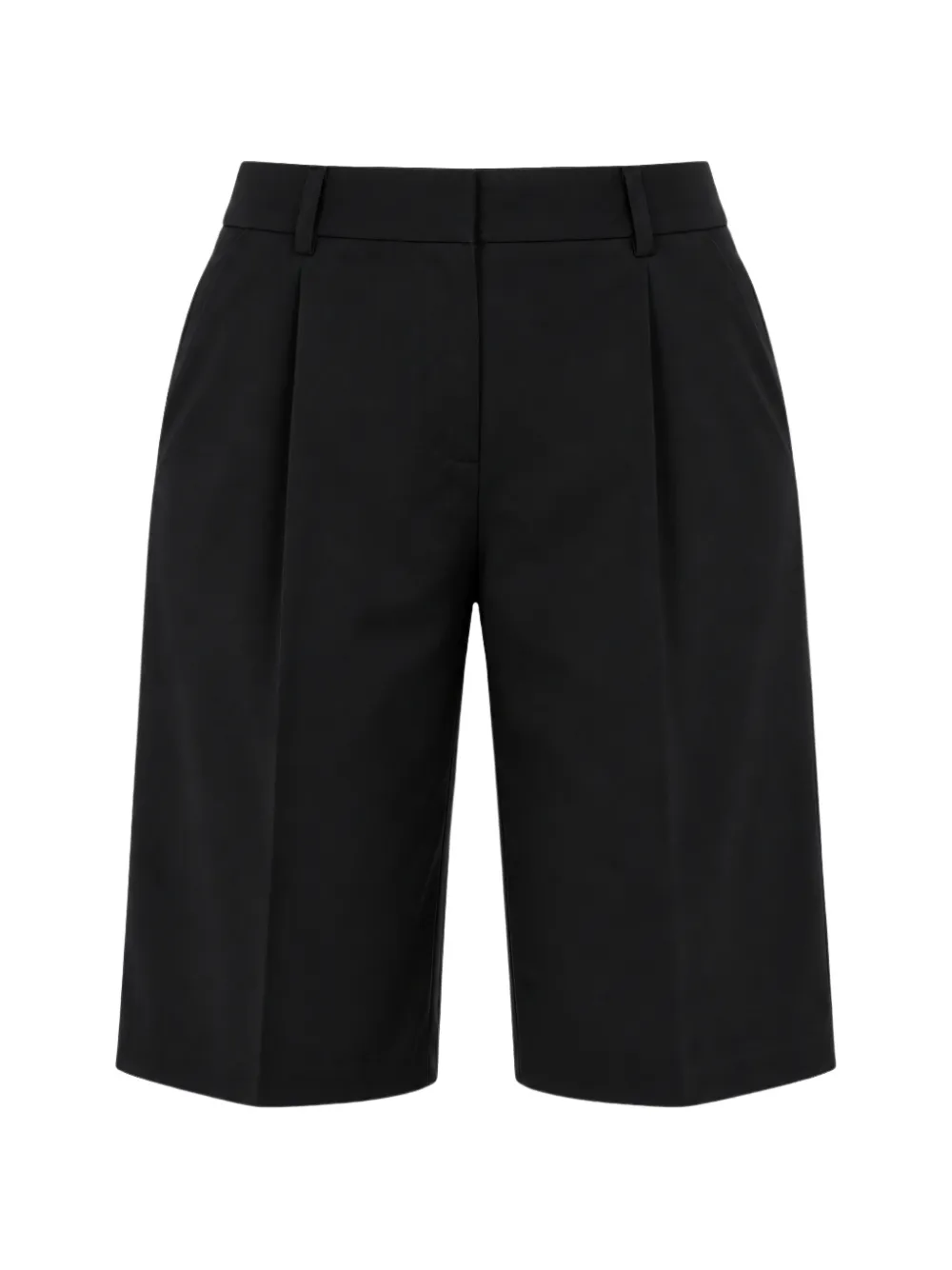 Norma Kamali pleated knee-length shorts - Black