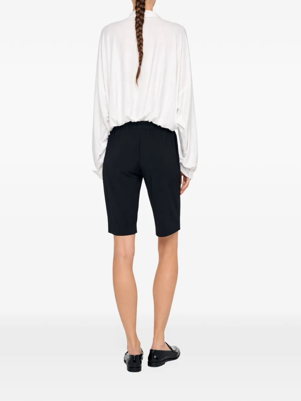 Norma Kamali Geplooide shorts Zwart