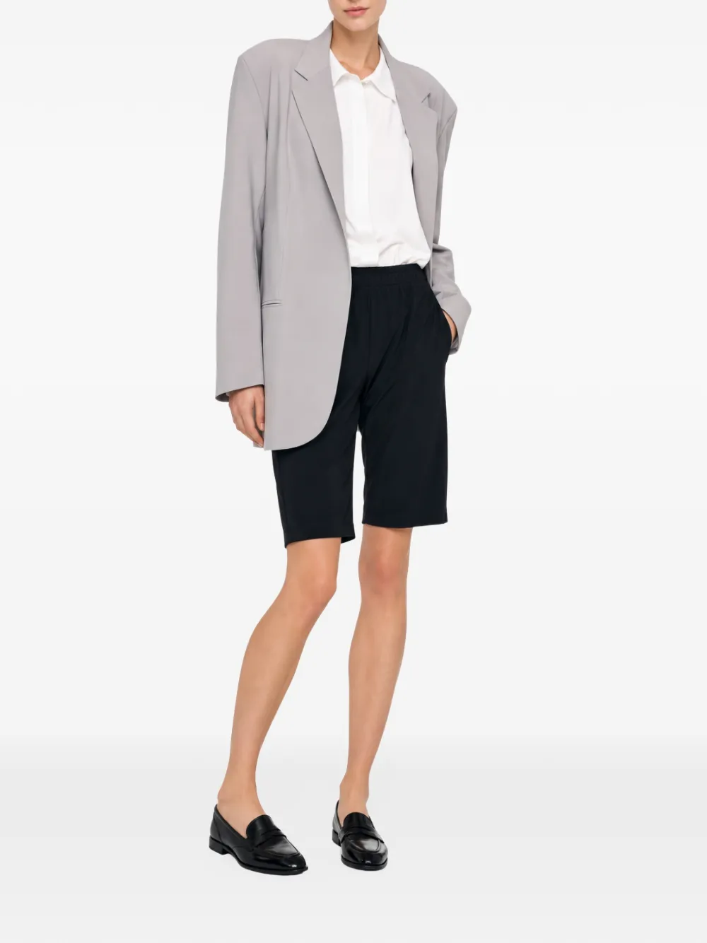 Norma Kamali Geplooide shorts Zwart