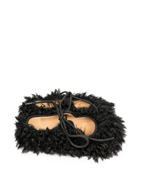 Eli1957 faux-fur tie-fastening ballet flats