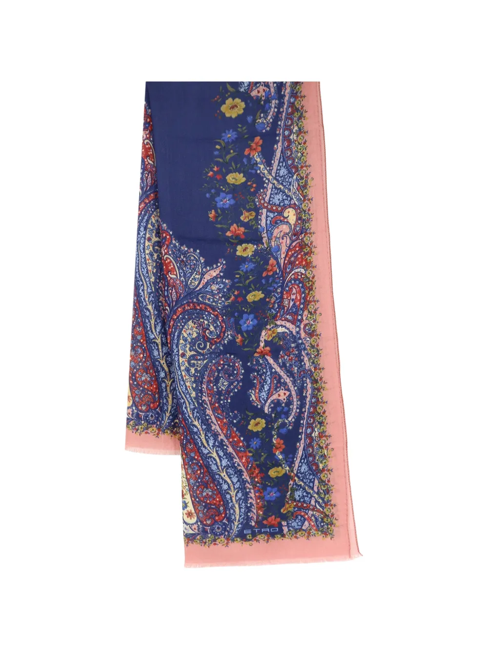 ETRO paisley-print fringed scarf - Blau