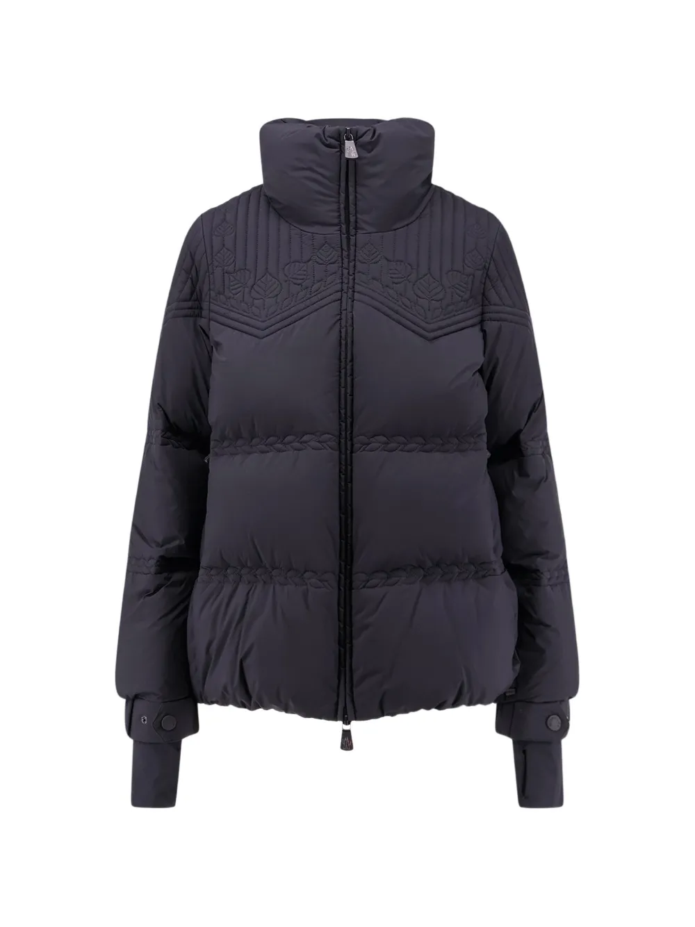 Moncler Grenoble Anglins embroidered-pattern down ski jacket Zwart
