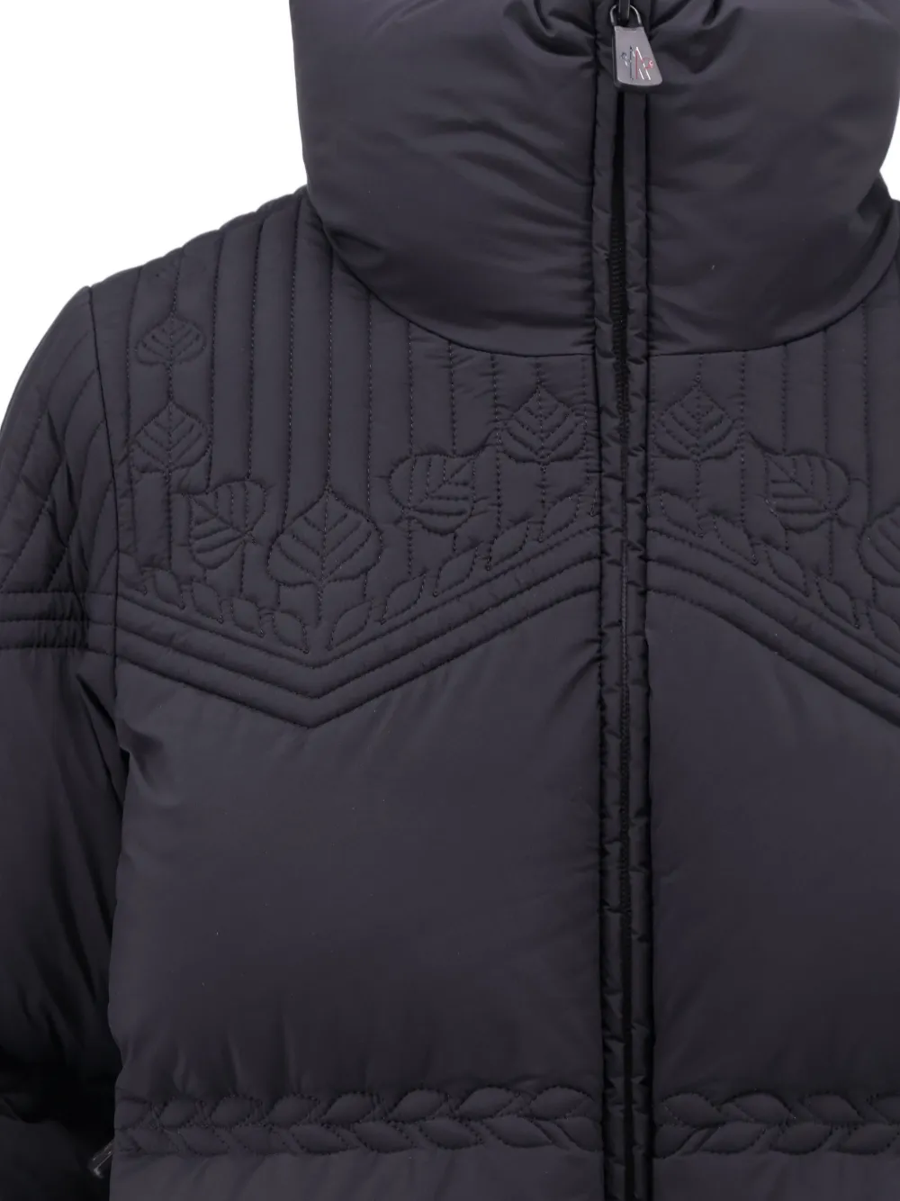Moncler Grenoble Anglins embroidered-pattern down ski jacket Zwart