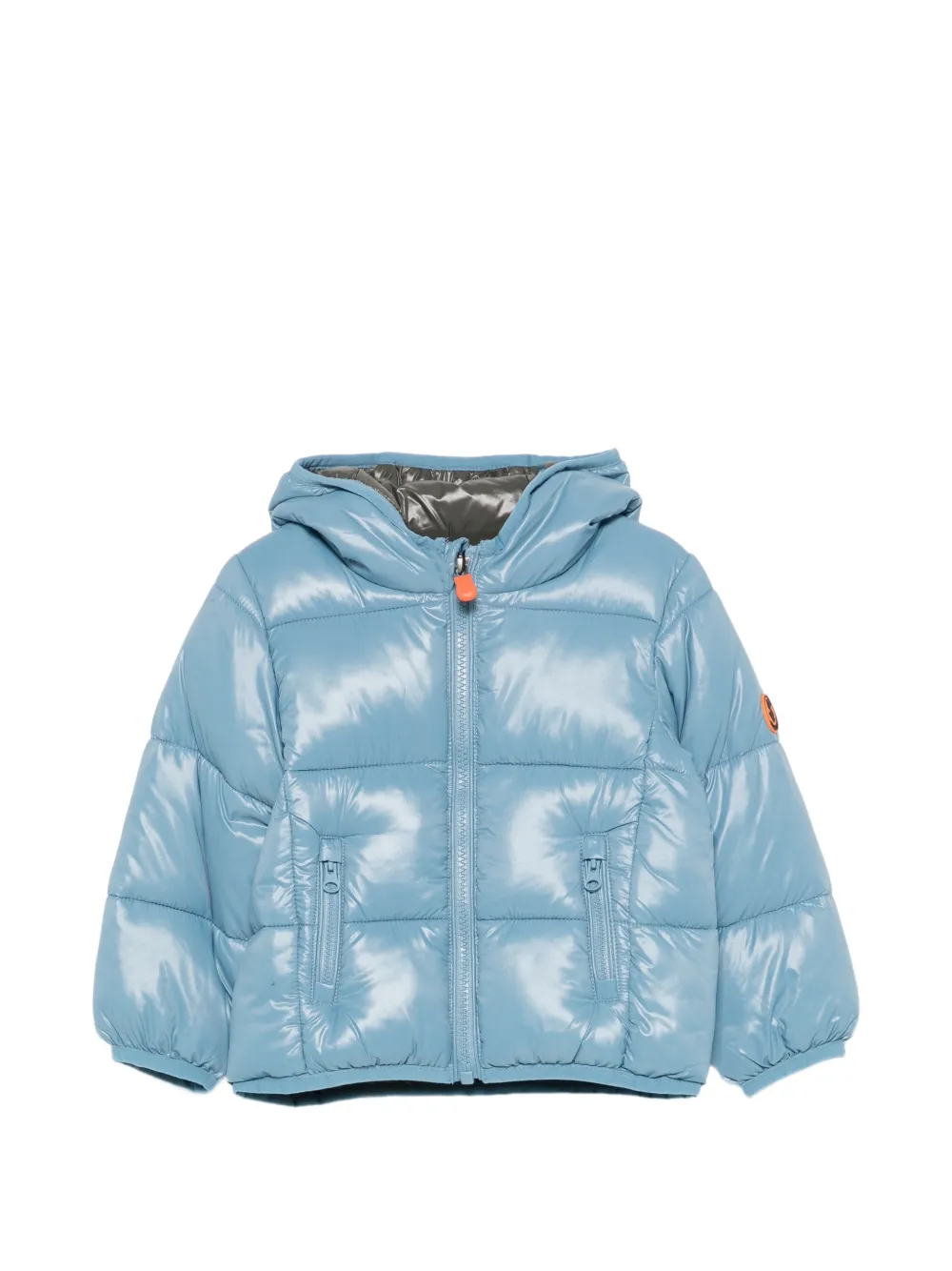 Save The Duck Kids quilted hooded jacket Blauw