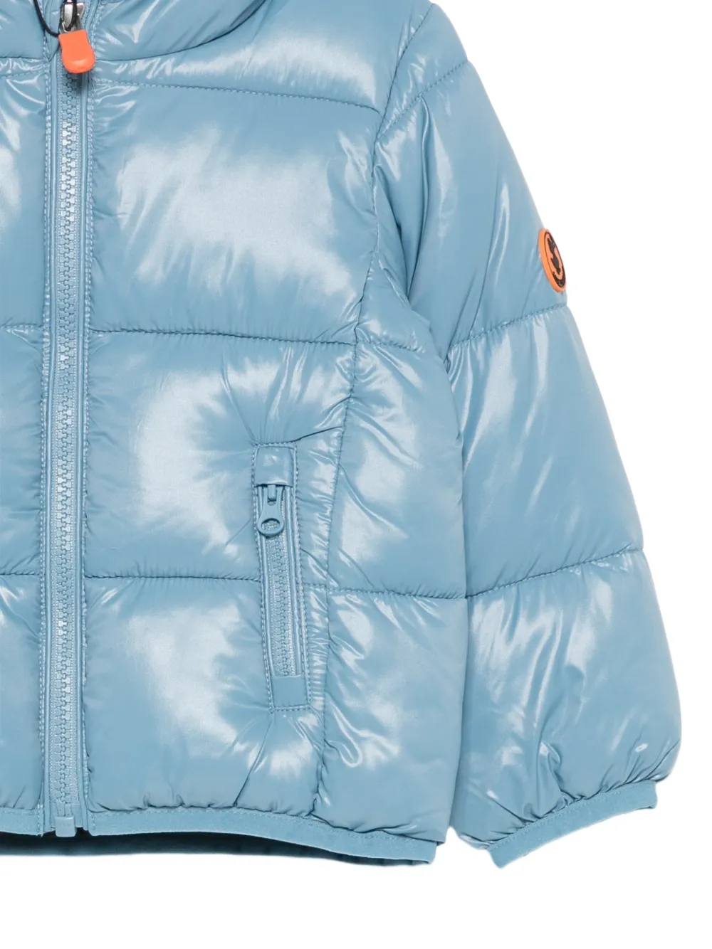 Save The Duck Kids quilted hooded jacket Blauw