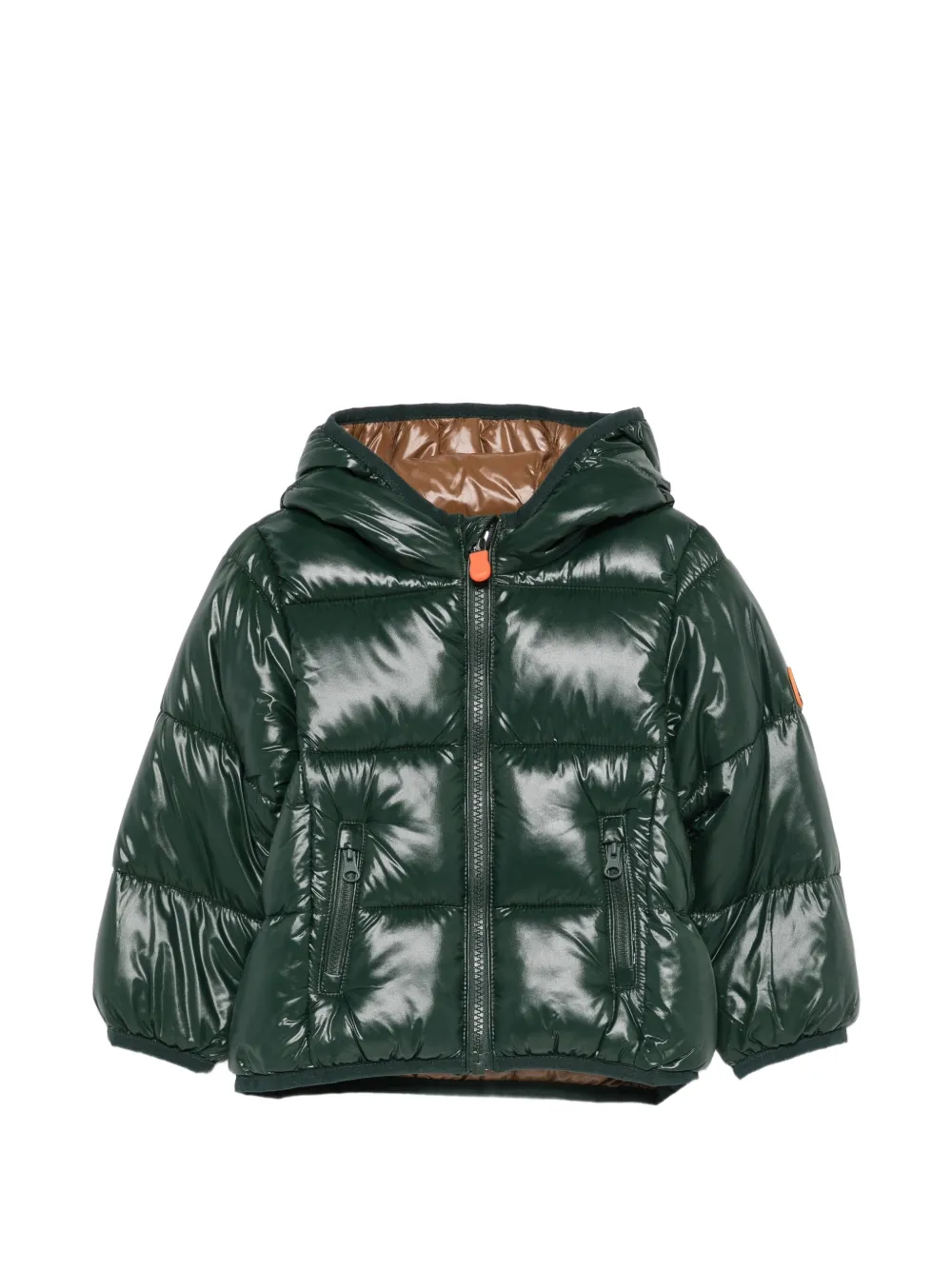 Save The Duck Kids quilted hooded jacket Groen