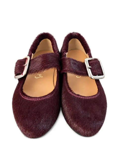 Eli1957   buckle-fastening pony hair ballet flats