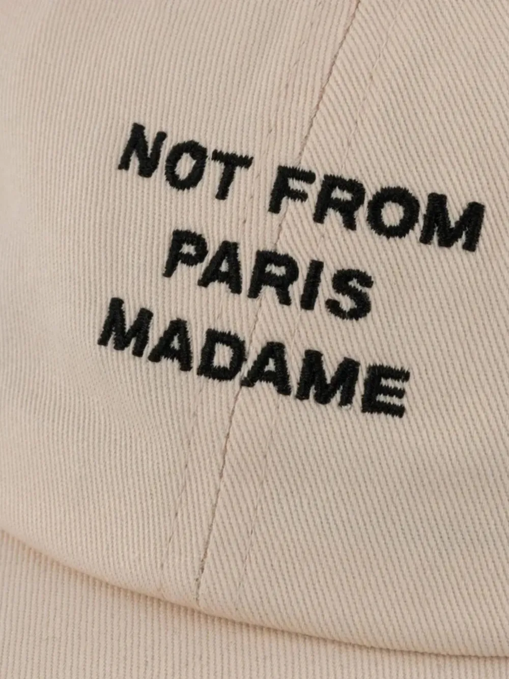 Drôle De Monsieur slogan-embroidered baseball cap Beige
