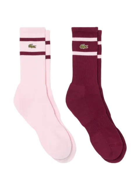 Lacoste logo-embroidered striped socks (set of two)