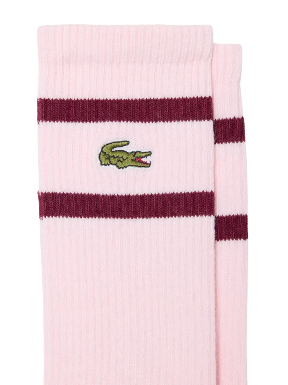 Lacoste logo-embroidered striped socks (set of two) Roze