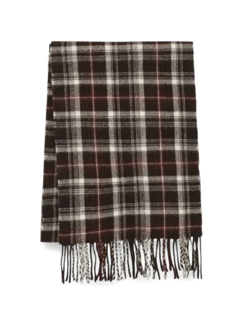 NN07 check-pattern fringed scarf