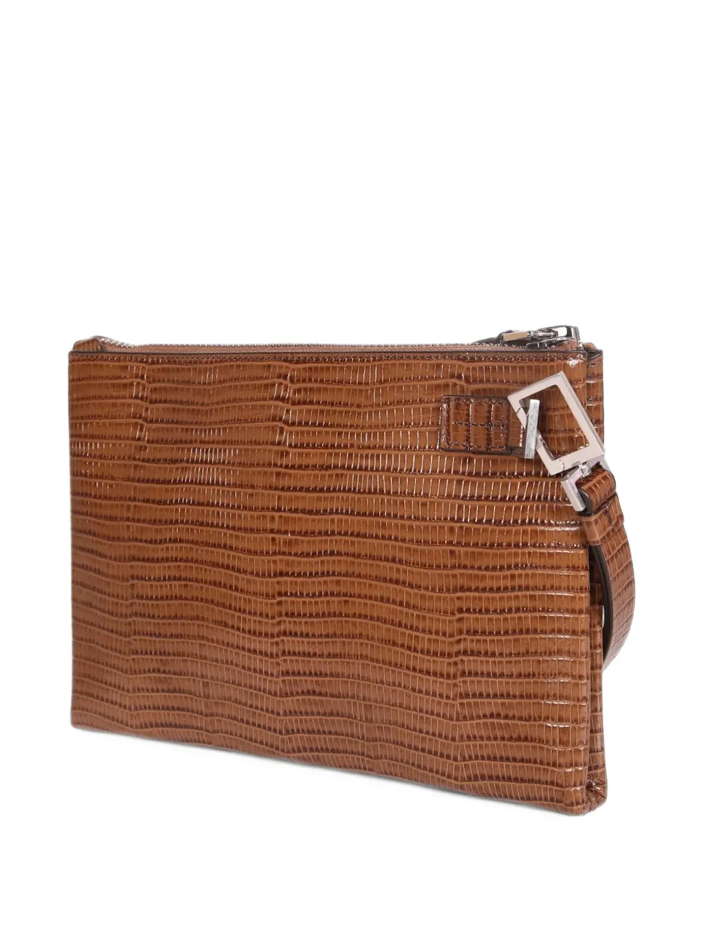 TOM FORD lizard-effect leather cluth bag Bruin