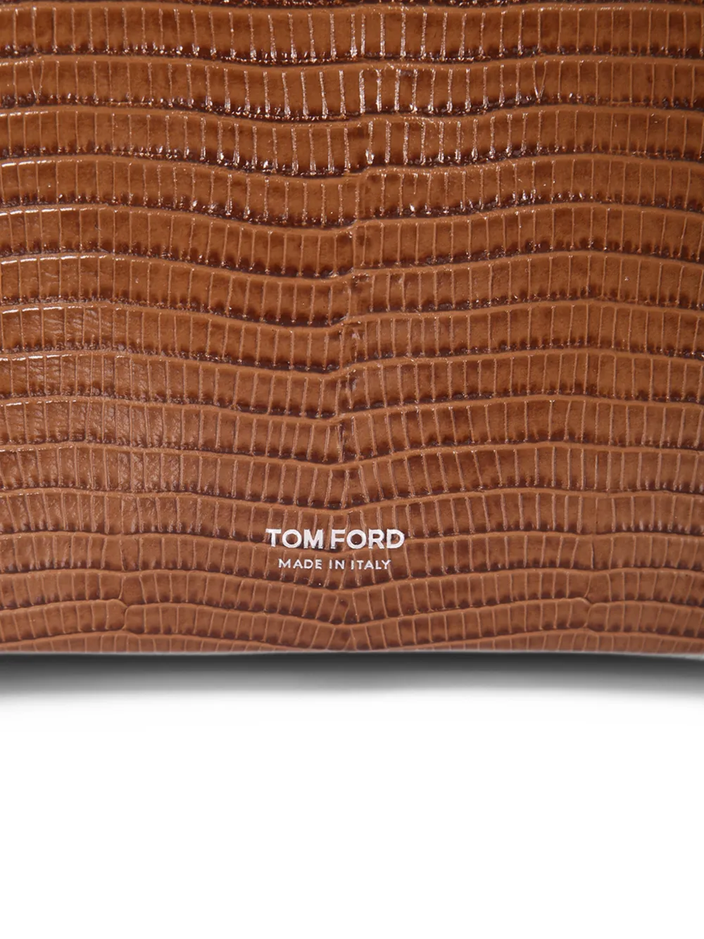 TOM FORD lizard-effect leather cluth bag Bruin
