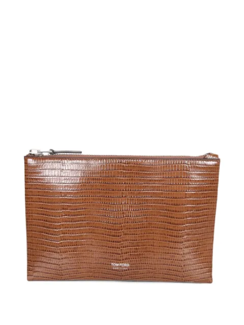 TOM FORD lizard-effect leather cluth bag