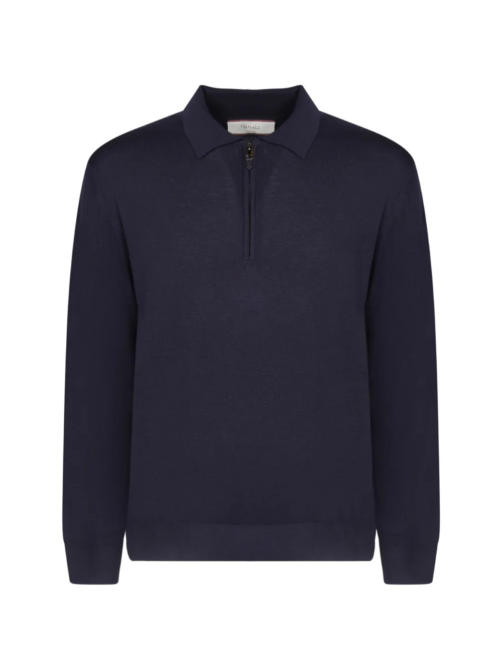 Canali quarter-zip polo-collar sweater - Blau
