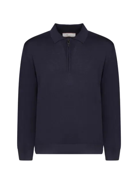 Canali quarter-zip polo-collar sweater