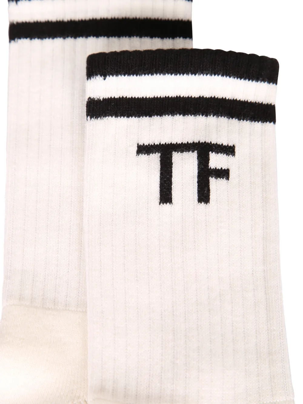 TOM FORD logo-embroidered striped socks Beige