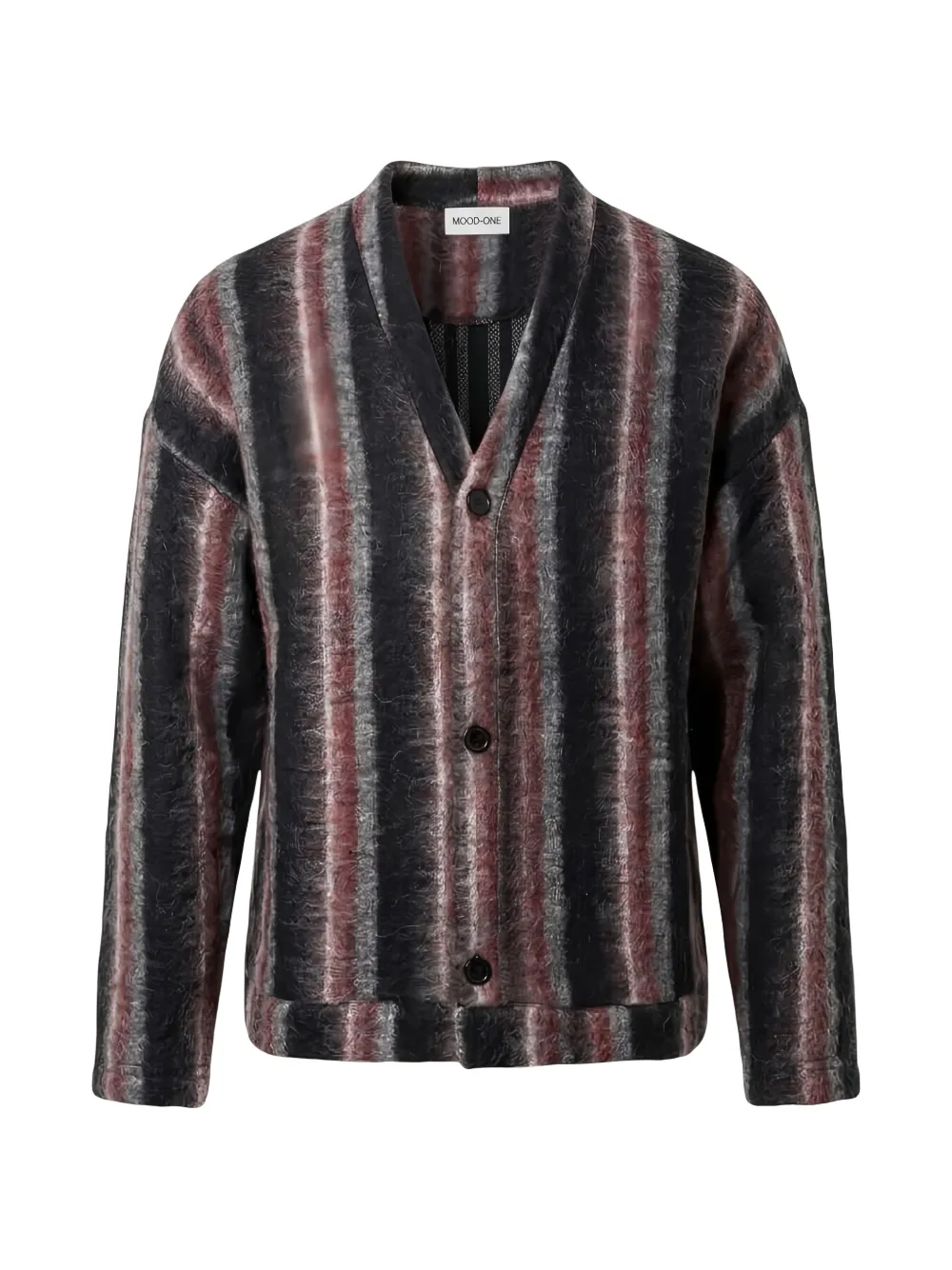 Mood striped brushed-finish cardigan