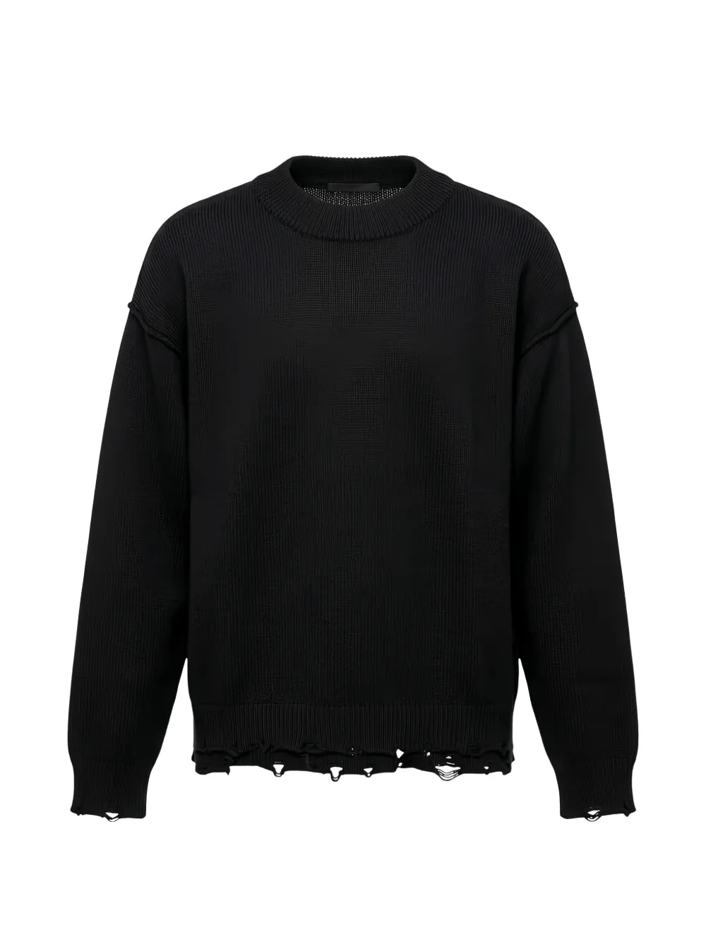 Mood distressed logo-embroidered sweater