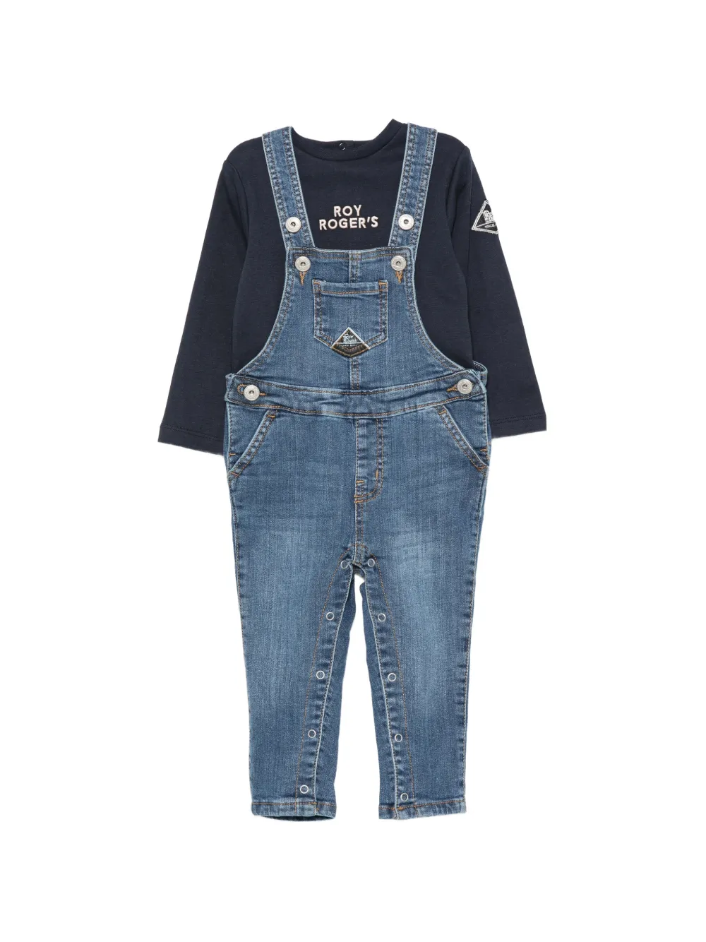 Roy Rogers Kids logo-print dungarees set (set of two) - Blu