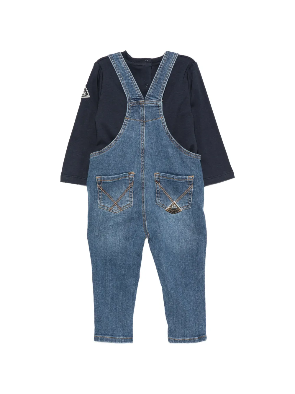 Roy Rogers Kids logo-print dungarees set (set of two) Blauw