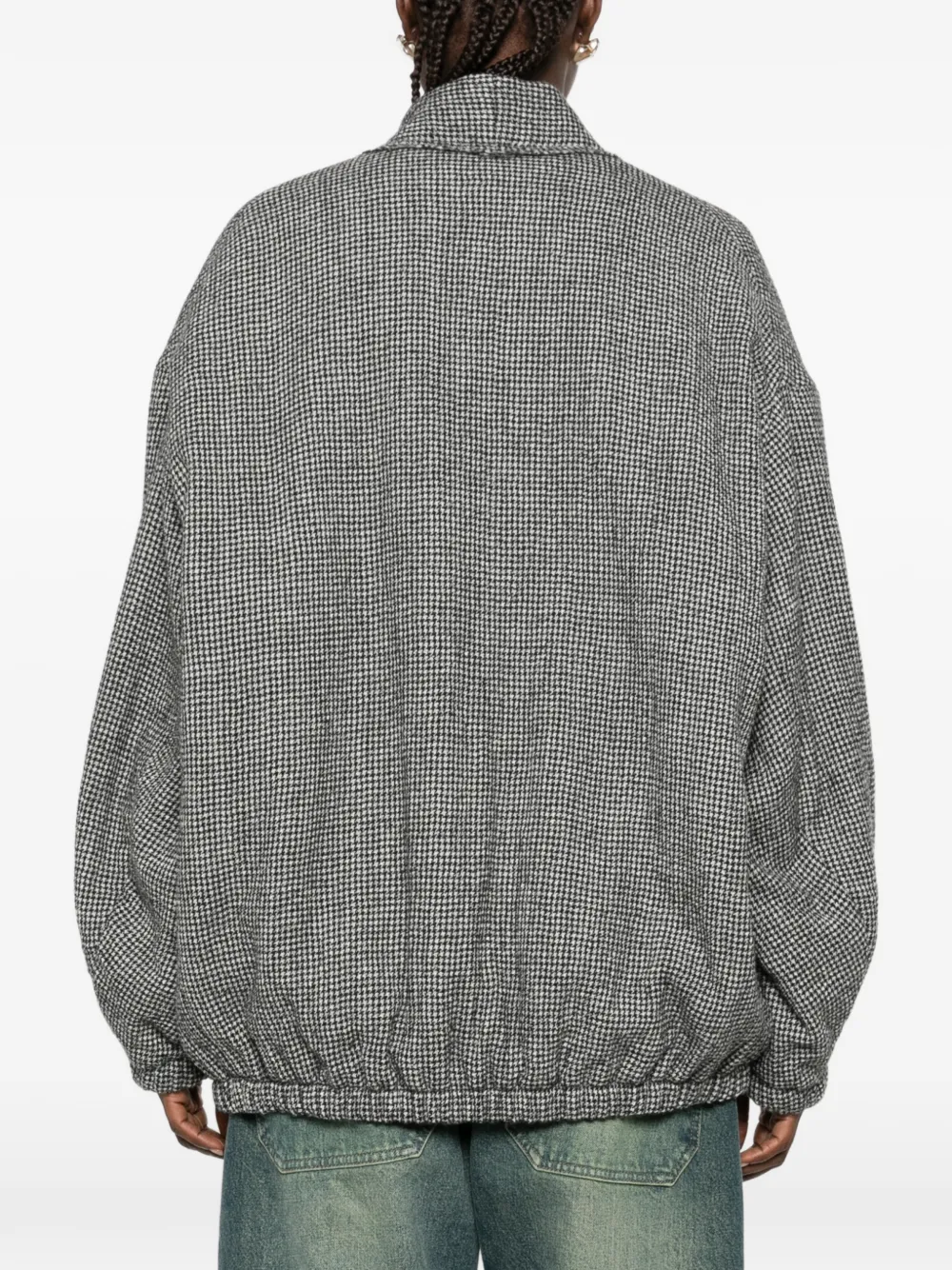 R13 houndstooth-pattern oversized cardigan Zwart