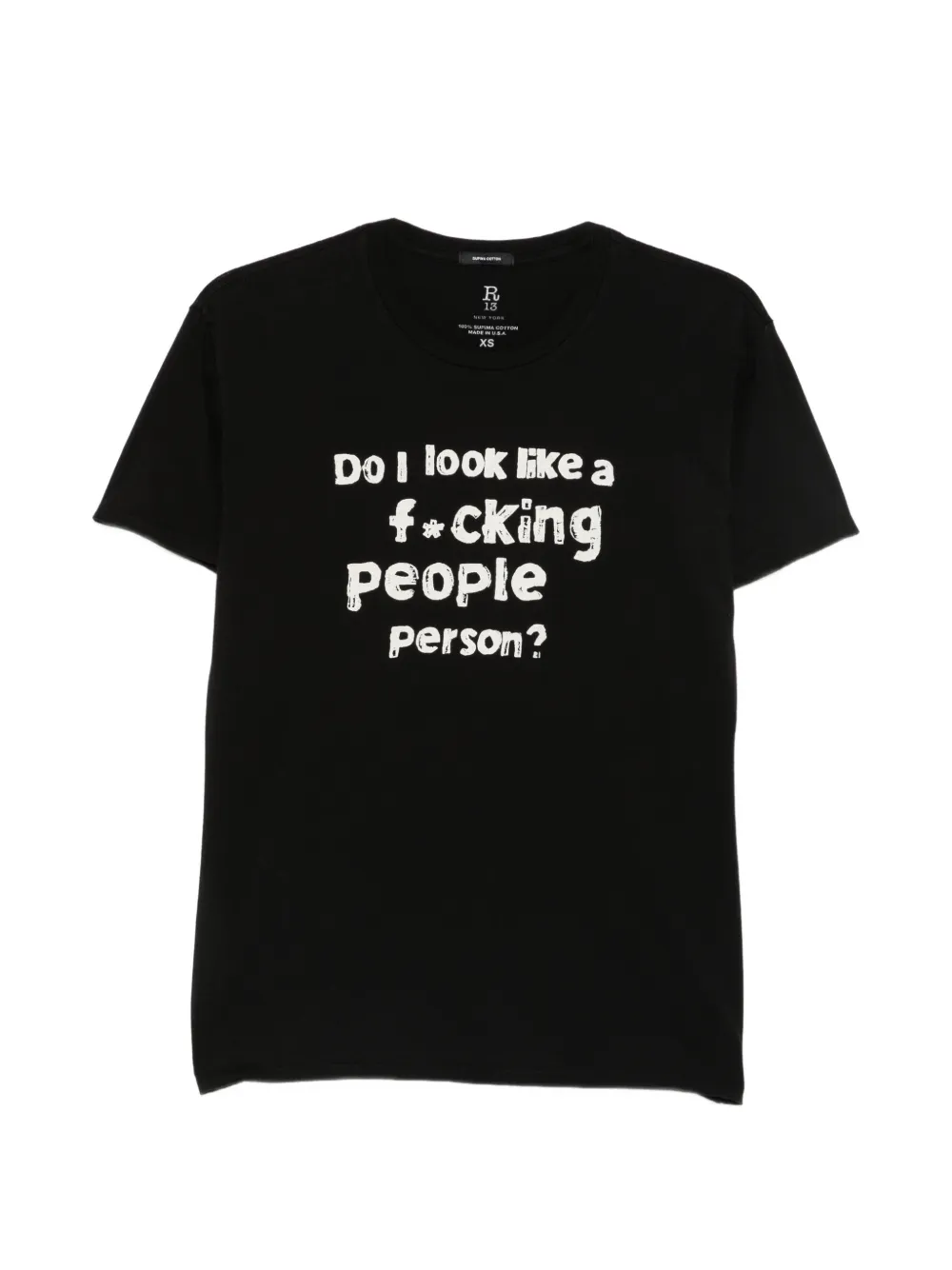 R13 People Person Boy T print T-shirt - Schwarz