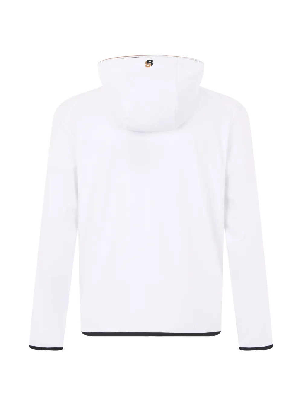 BOSS logo-print zip-up hoodie Wit