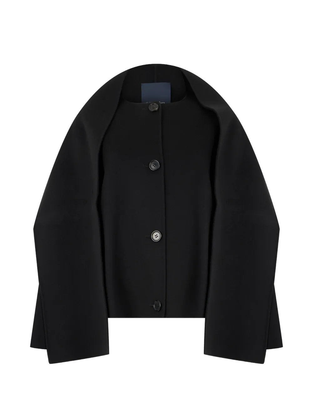 'S Max Mara button-fastening cape-style coat - Schwarz