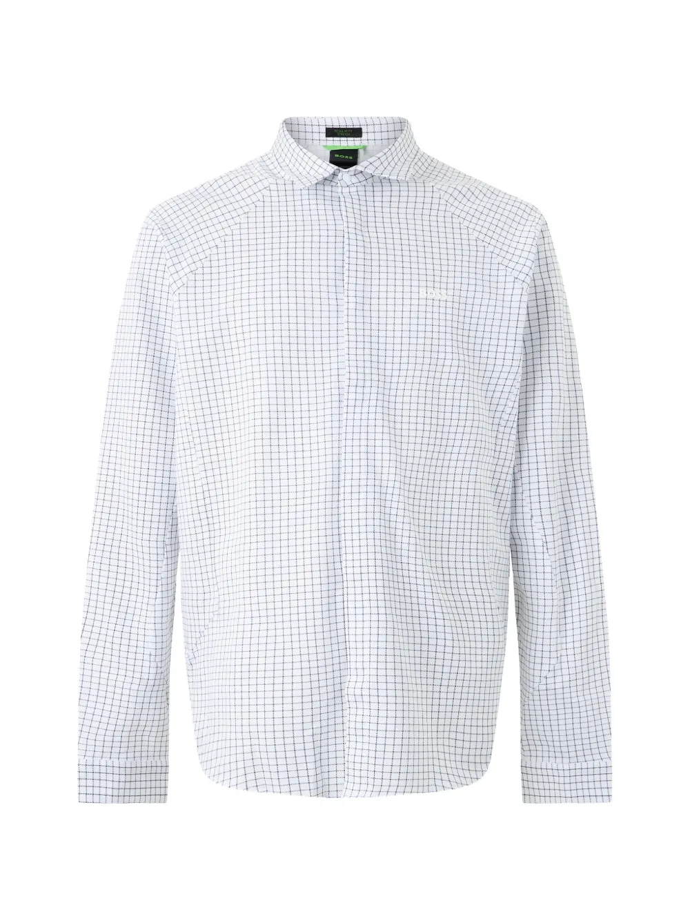 BOSS check-print long-sleeve shirt - Weiß