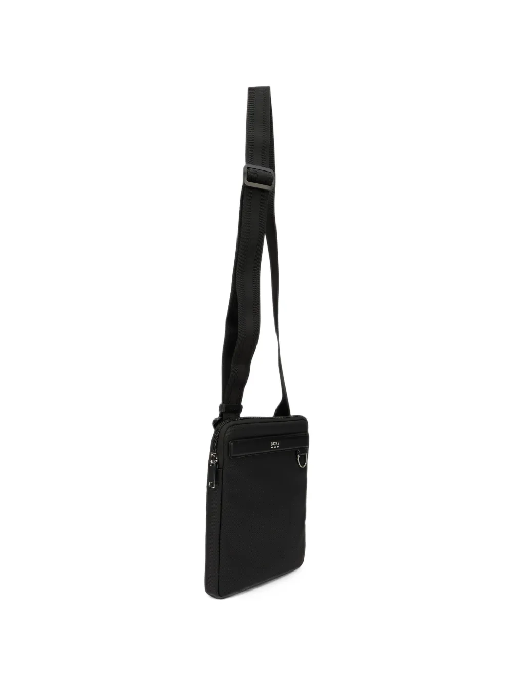 BOSS logo-plaque messenger bag - Schwarz