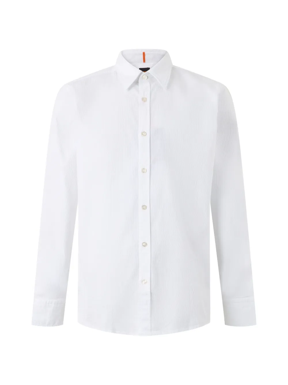 BOSS seersucker long-sleeve shirt - Weiß