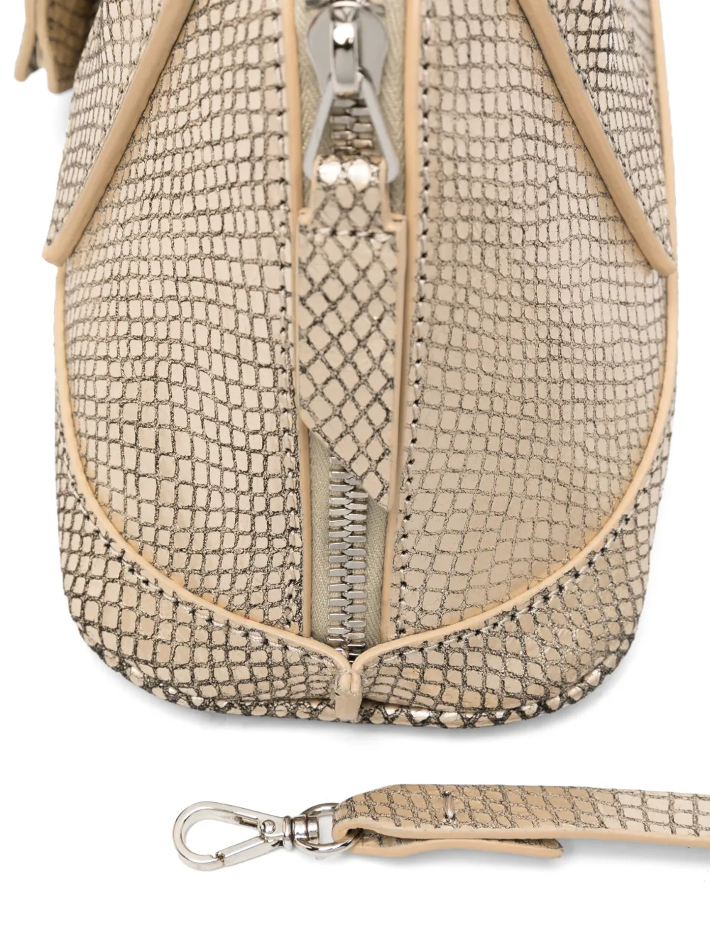 The Attico mini Sant Ambroeus snakeskin-effect asymmetric tote bag Goud