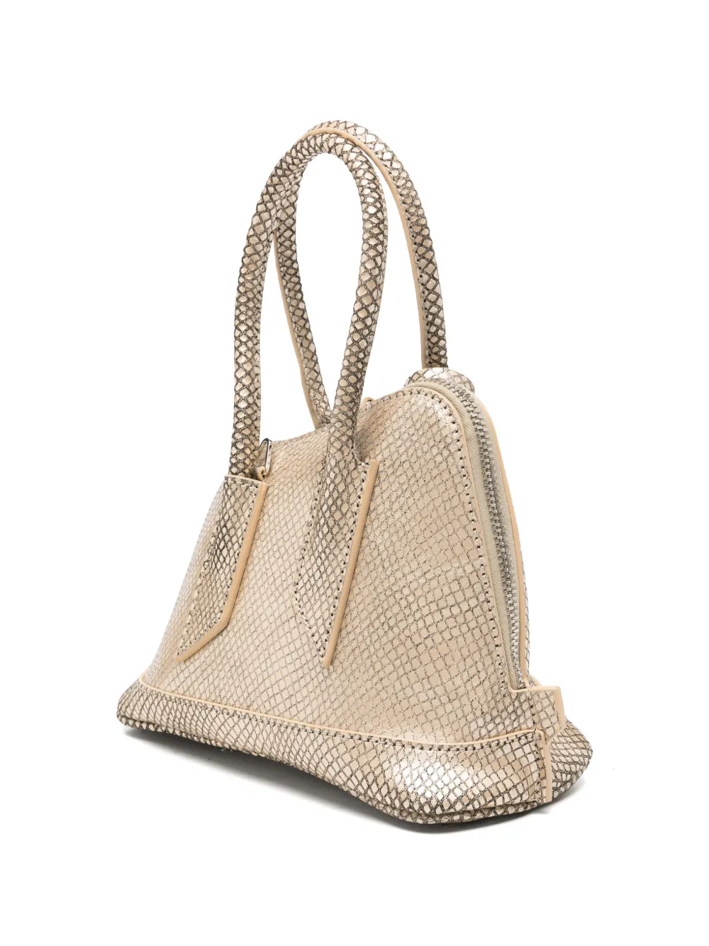 The Attico mini Sant Ambroeus snakeskin-effect asymmetric tote bag Goud