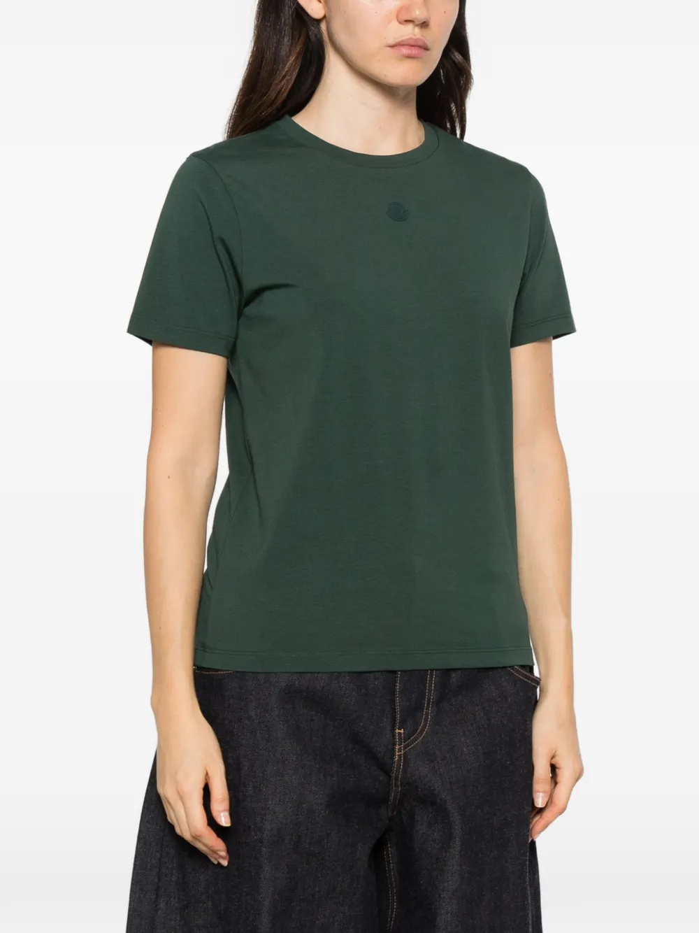 Moncler logo-patch T-shirt Groen