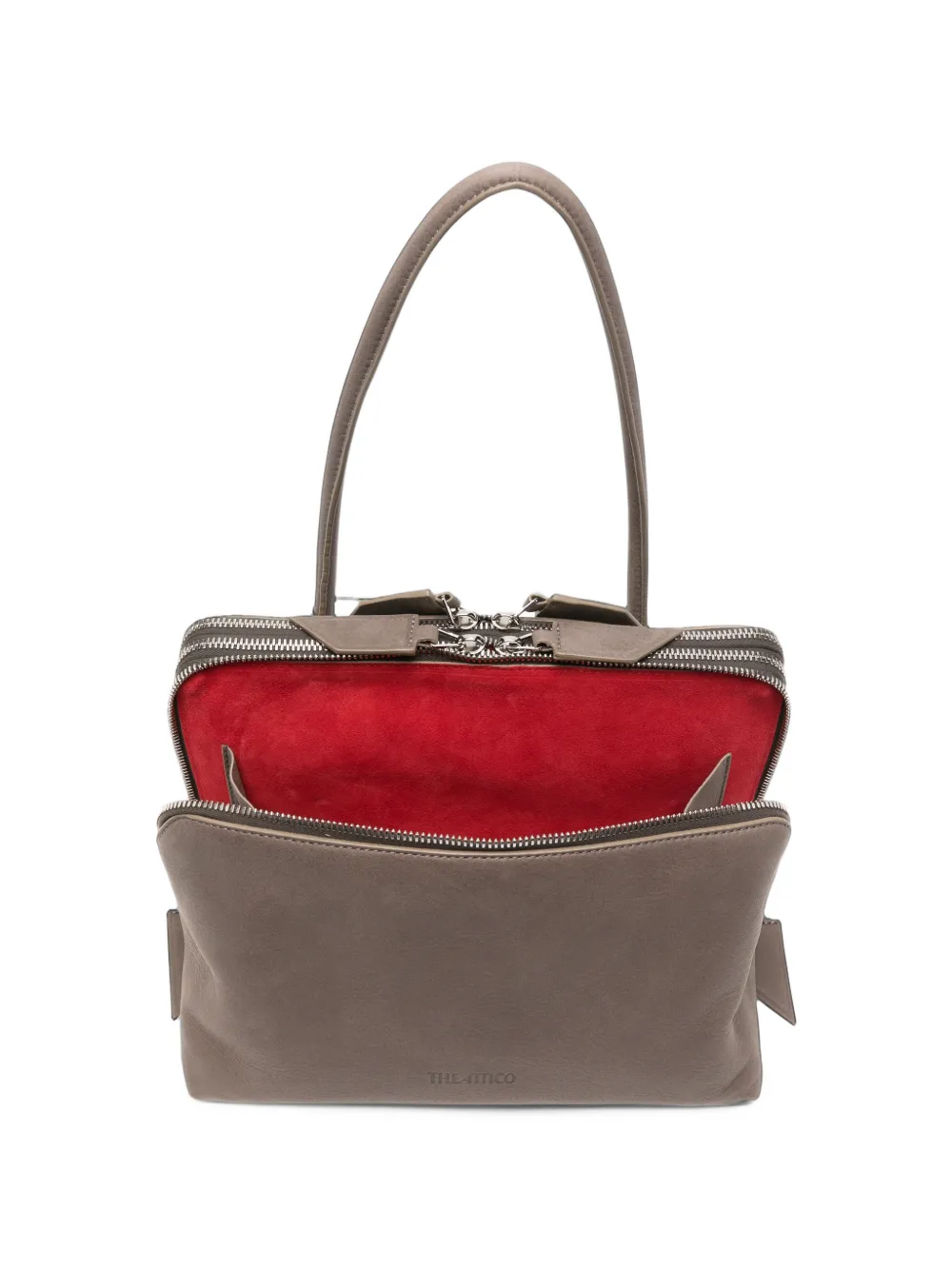 The Attico L'Altra di Milano triple-zip leather tote bag Grijs
