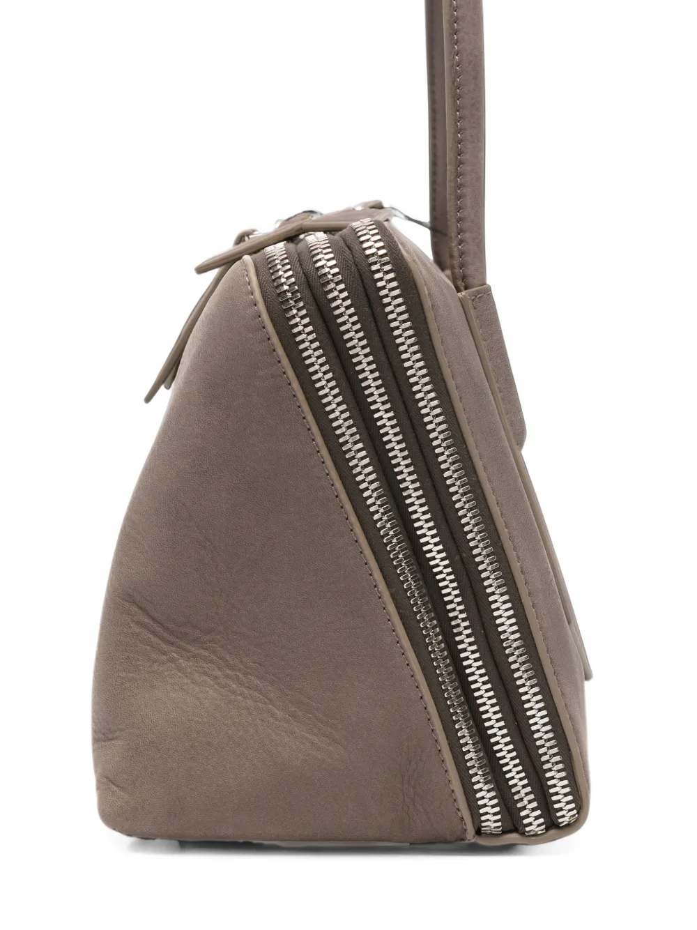 The Attico L'Altra di Milano triple-zip leather tote bag Grijs