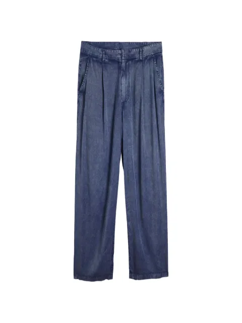 Diesel wide leg viscose denim effect trousers