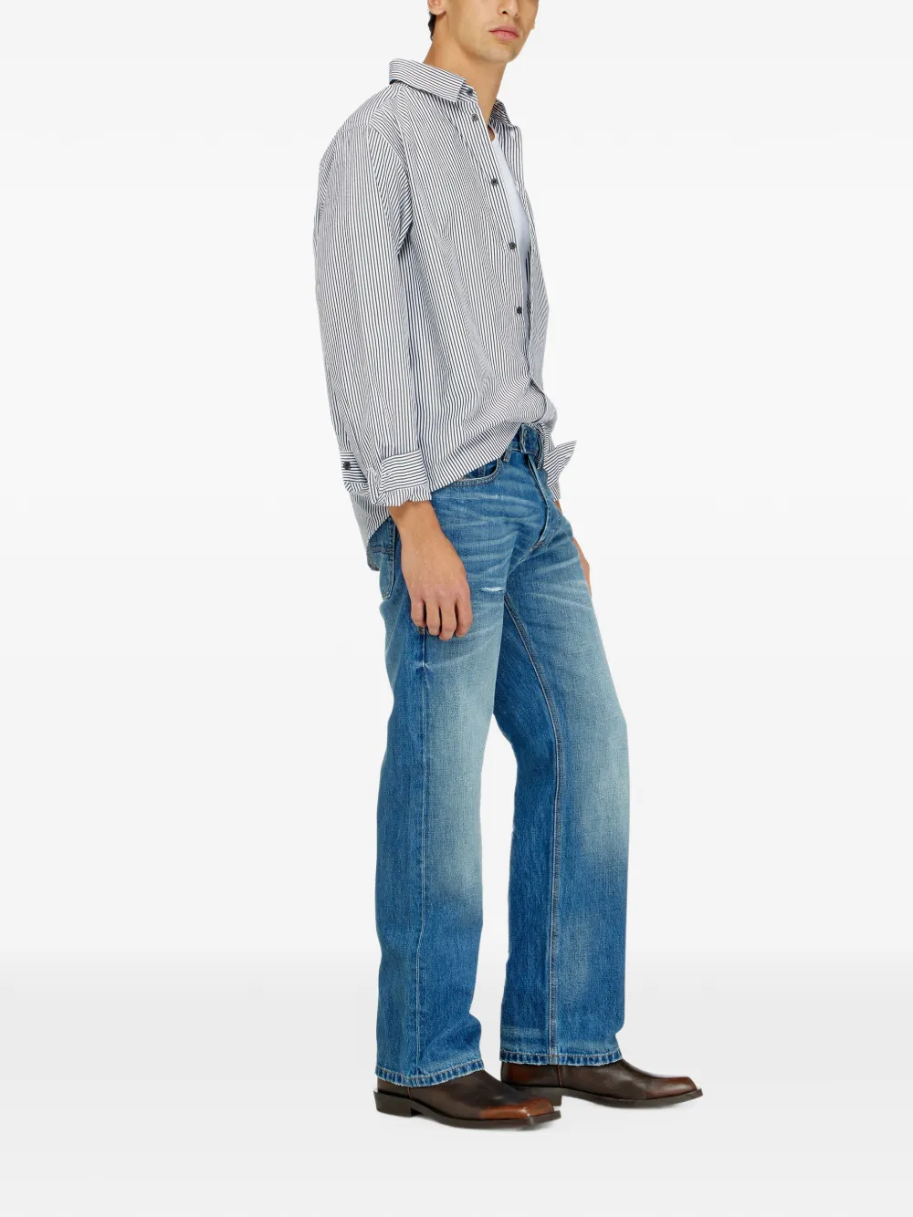 Diesel relaxed mid-waist jeans 1980 D-Eeper Blauw