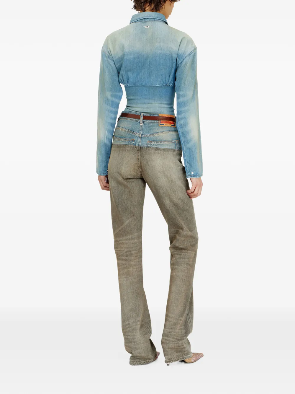 Diesel regular jeans high-waist D-Sie Grijs