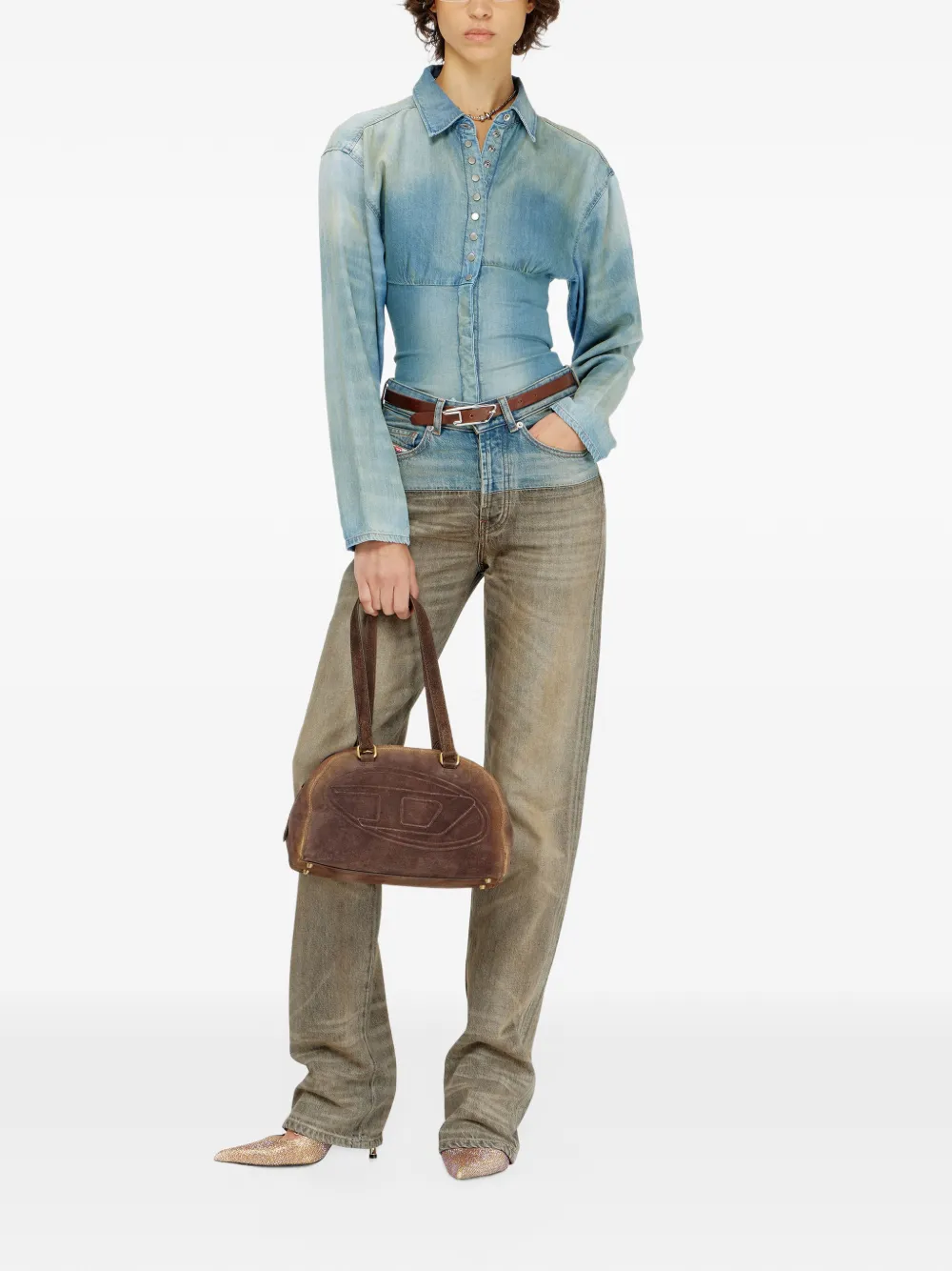 Diesel regular jeans high-waist D-Sie Grijs