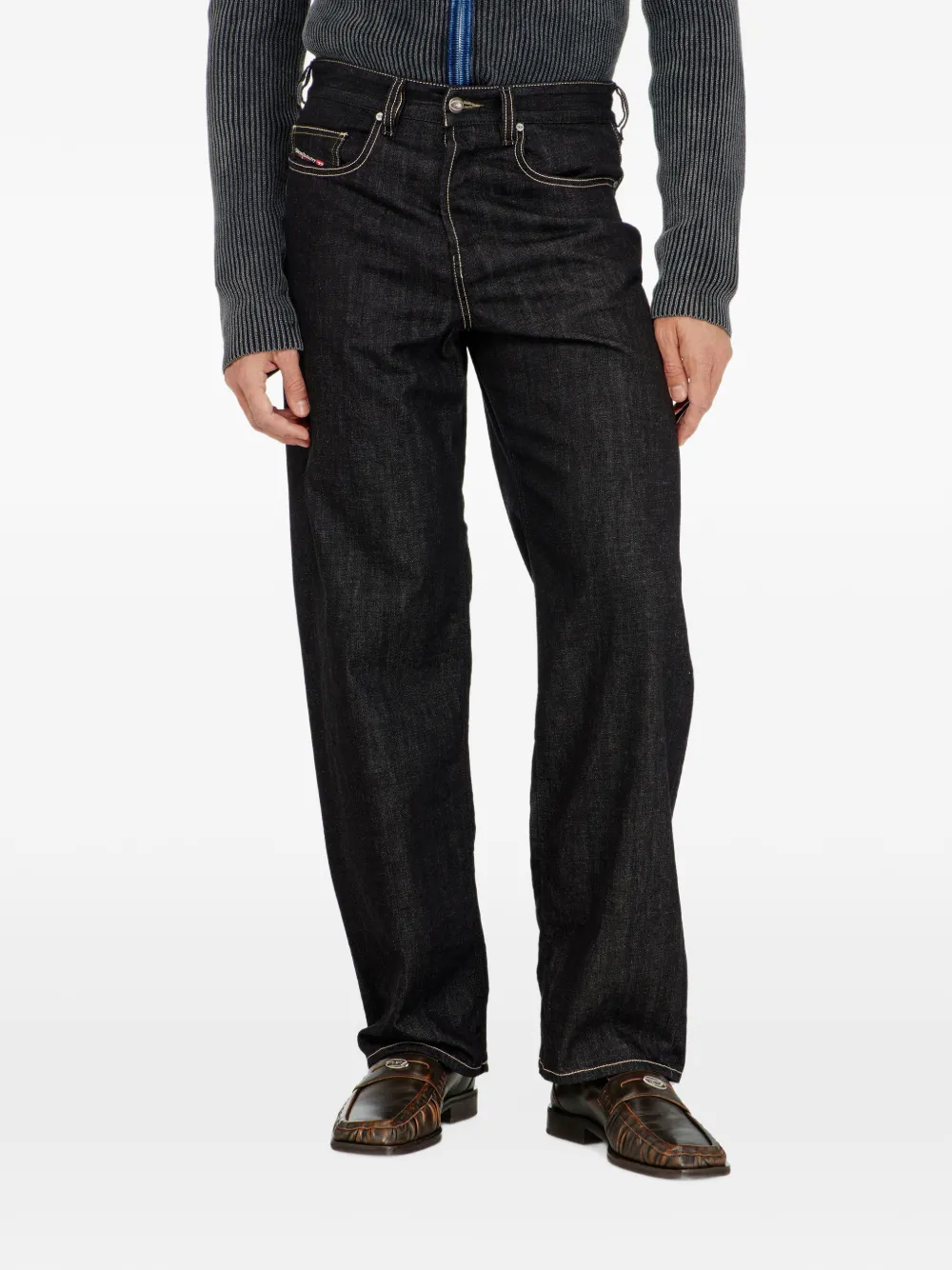 Diesel relaxed jeans low-waist 2001 D-Macro Zwart
