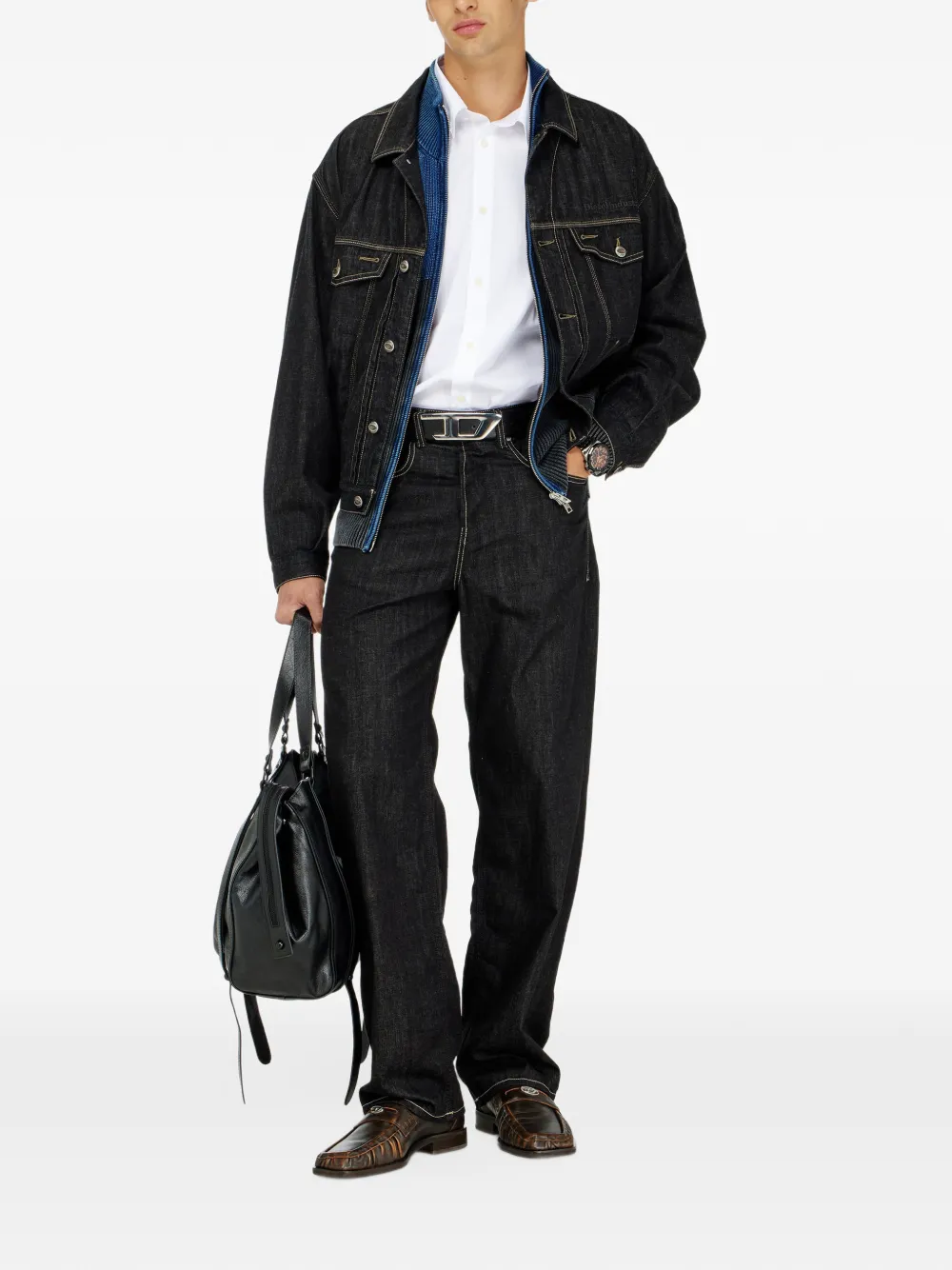 Diesel relaxed jeans low-waist 2001 D-Macro Zwart