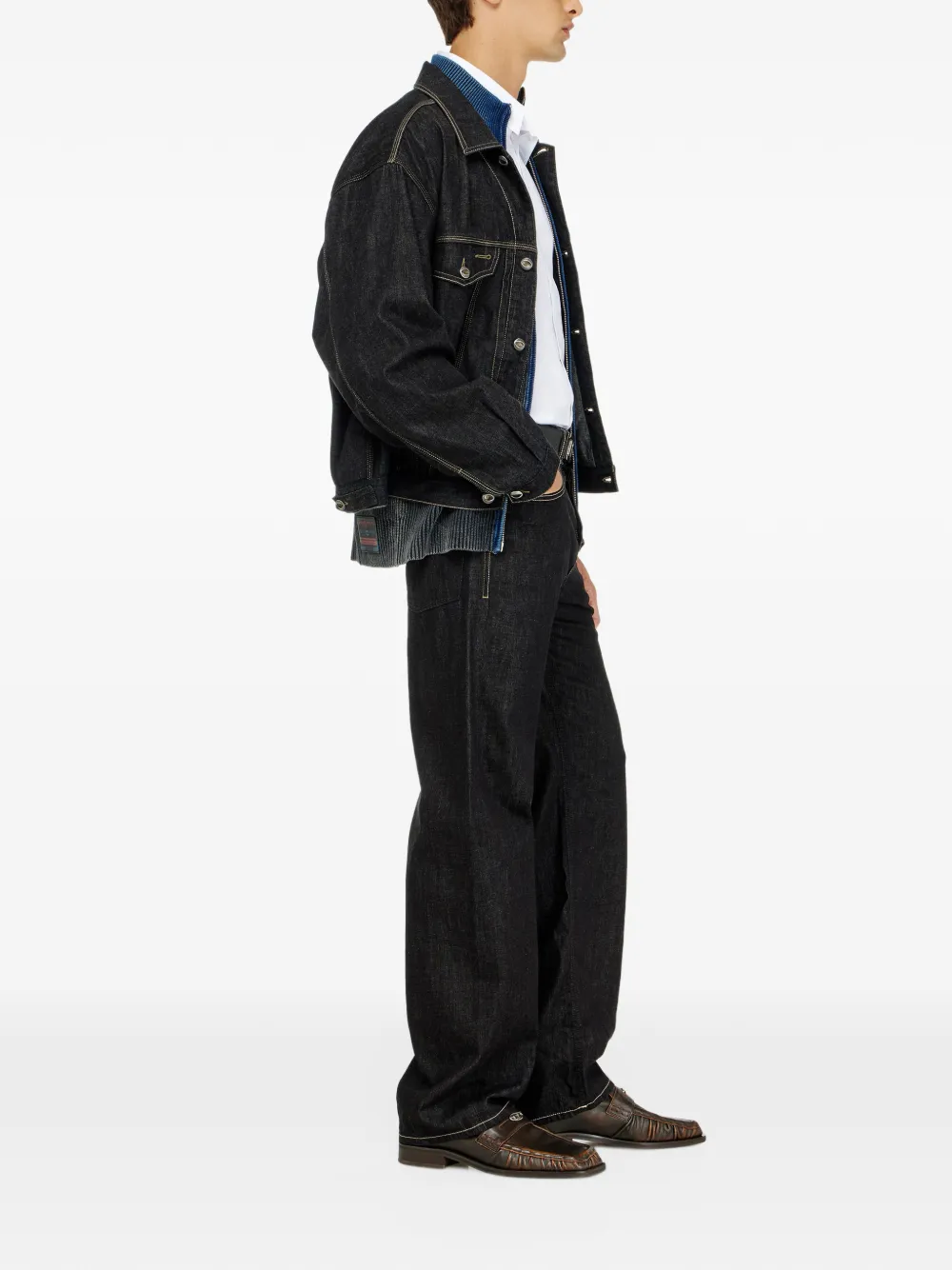 Diesel relaxed jeans low-waist 2001 D-Macro Zwart