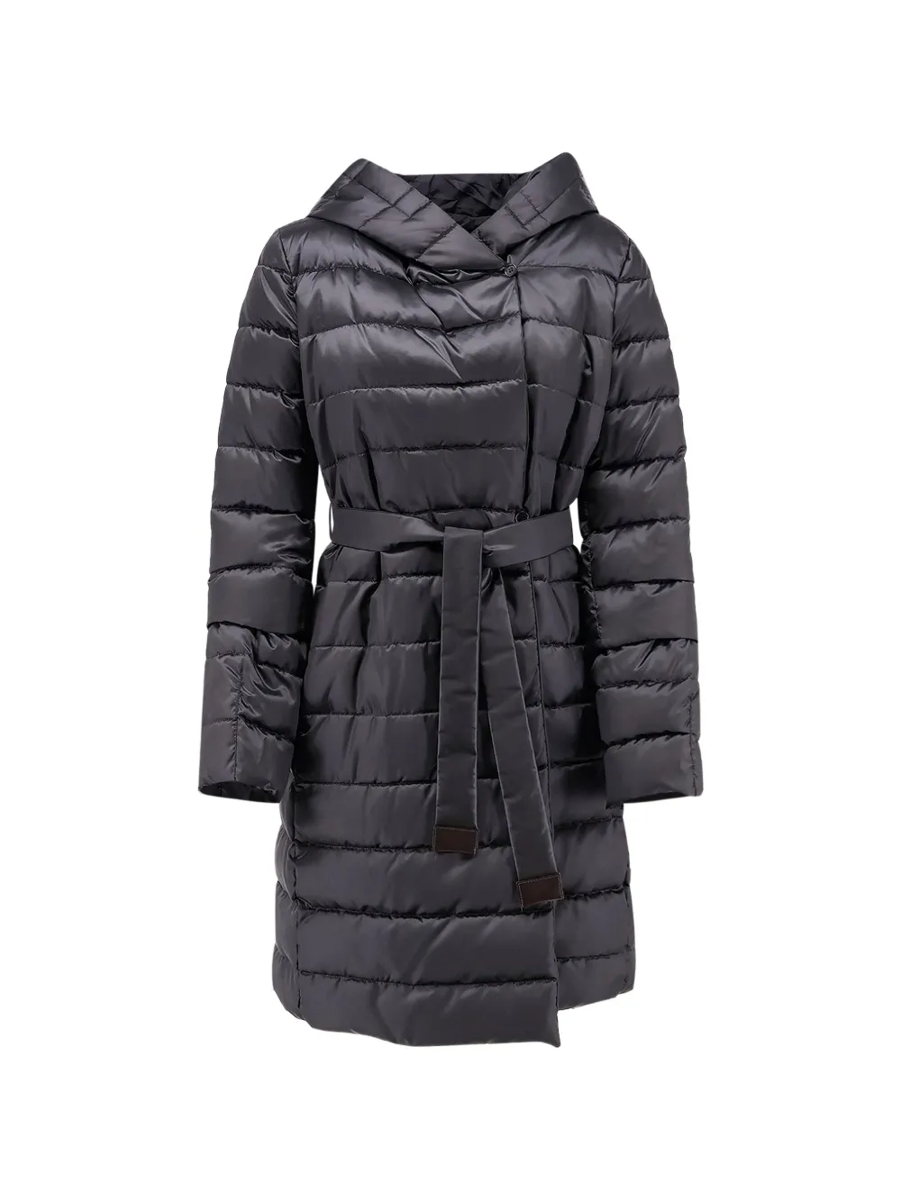 Max Mara Wendbare Daunenjacke aus wasserabweisendem Satin in Schwarz - Grau