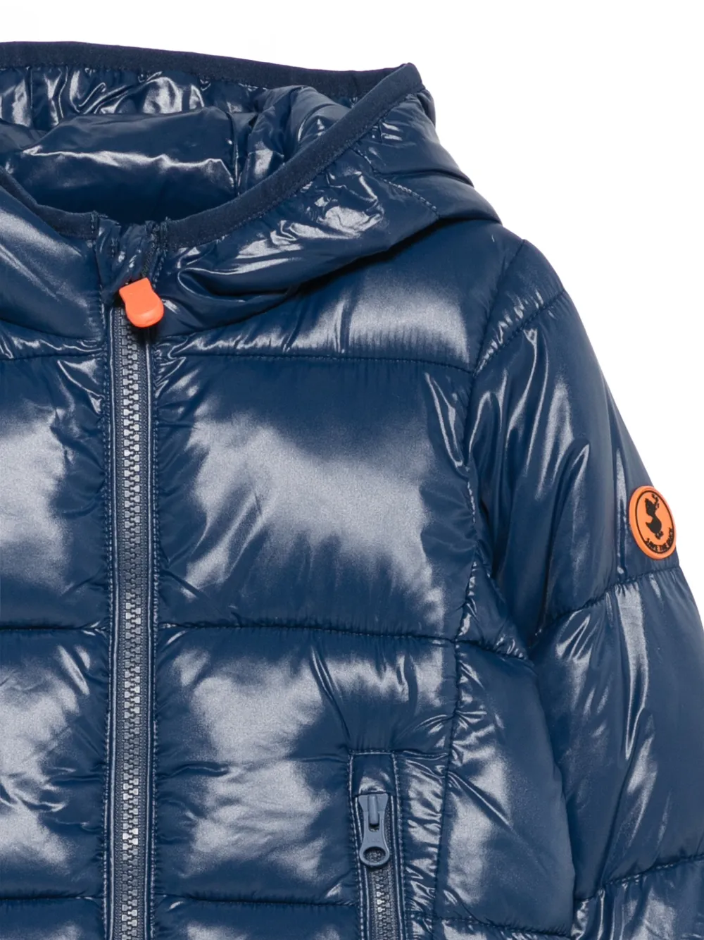 Save The Duck Kids quilted hooded jacket Blauw