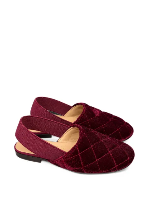 Eli1957 sandalias de terciopelo capitonadas con tira trasera