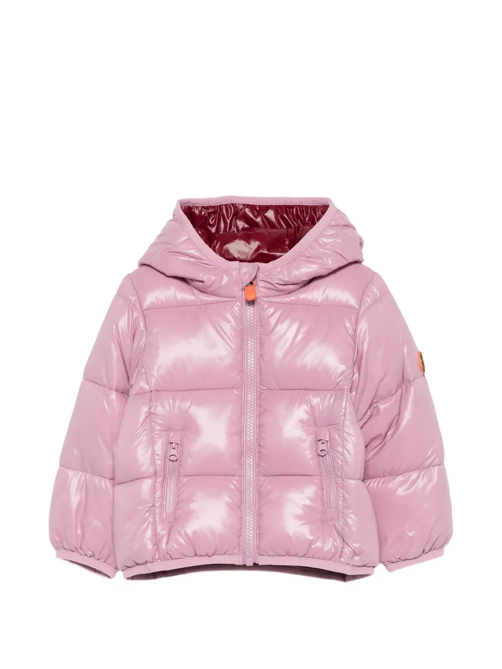 Save The Duck Kids quilted hooded jacket Roze