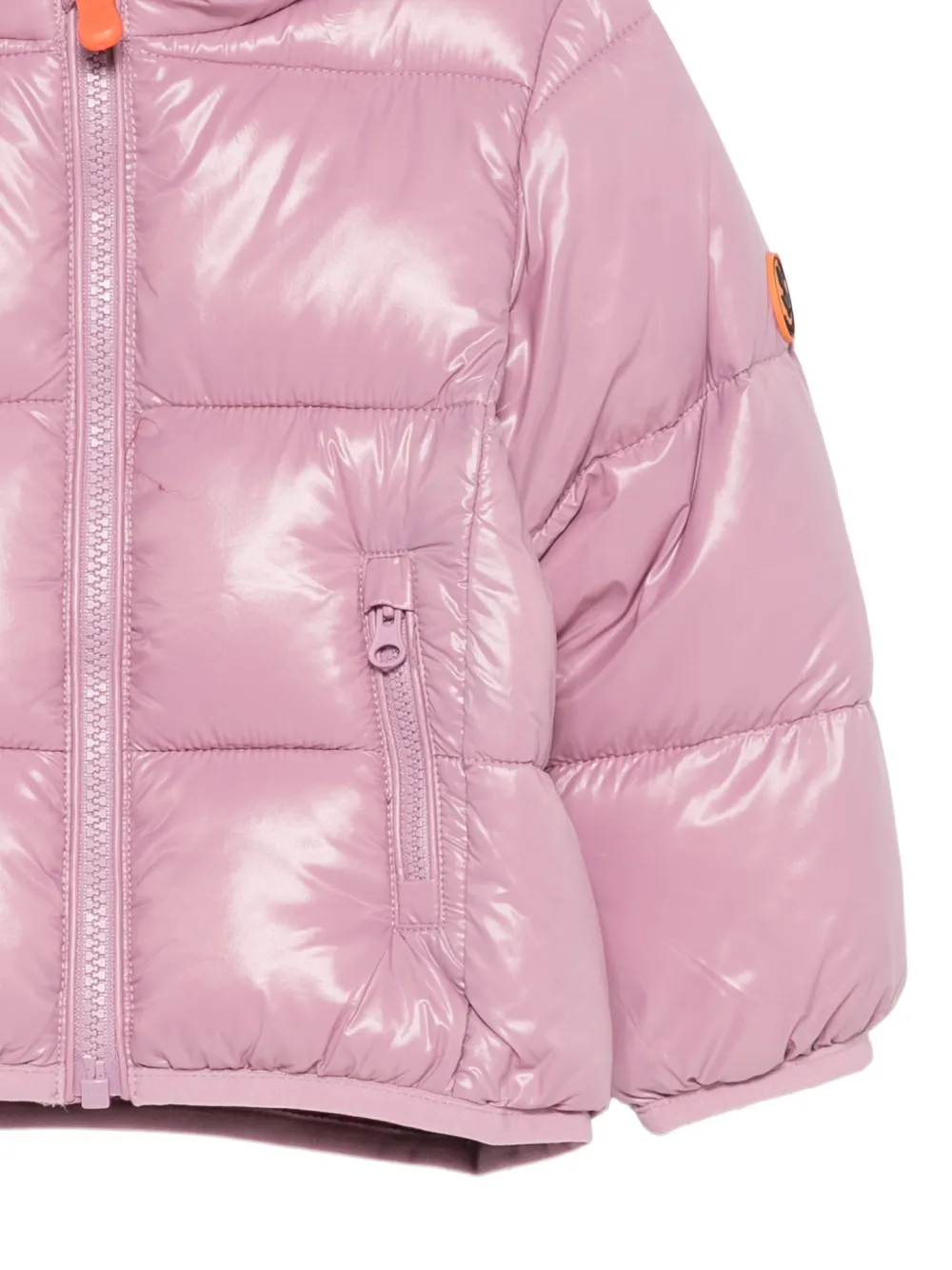 Save The Duck Kids quilted hooded jacket Roze